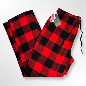 Nordstrom Christmas Buffalo Plaid Flannel Pajama Bottoms in Red Bloom